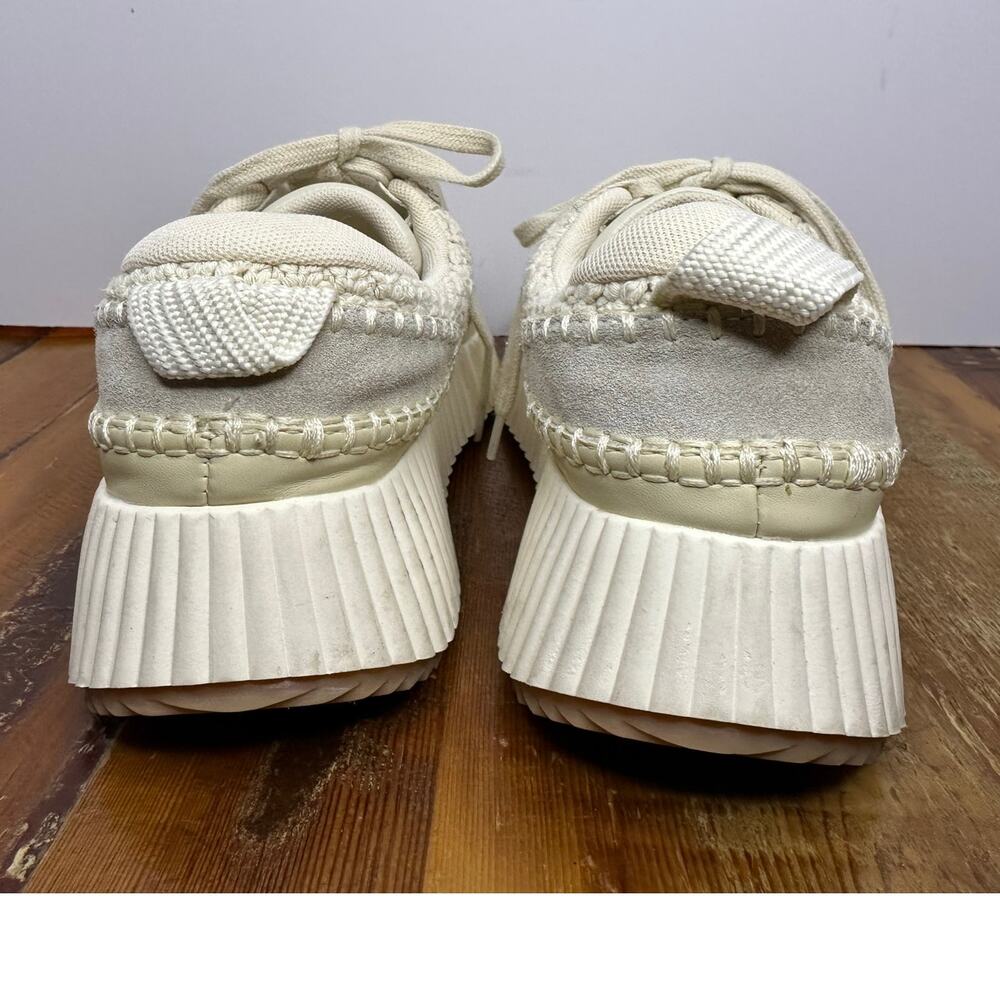 Dolce Vita Dolen Crochet Platform Sneakers Beige Size 9 Fashion Casual Chic - Picture 4 of 9